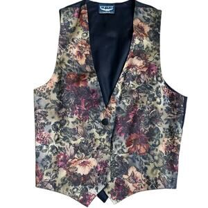Best American Clothing Co. Women's Multicolor Floral Print Button Front Vest